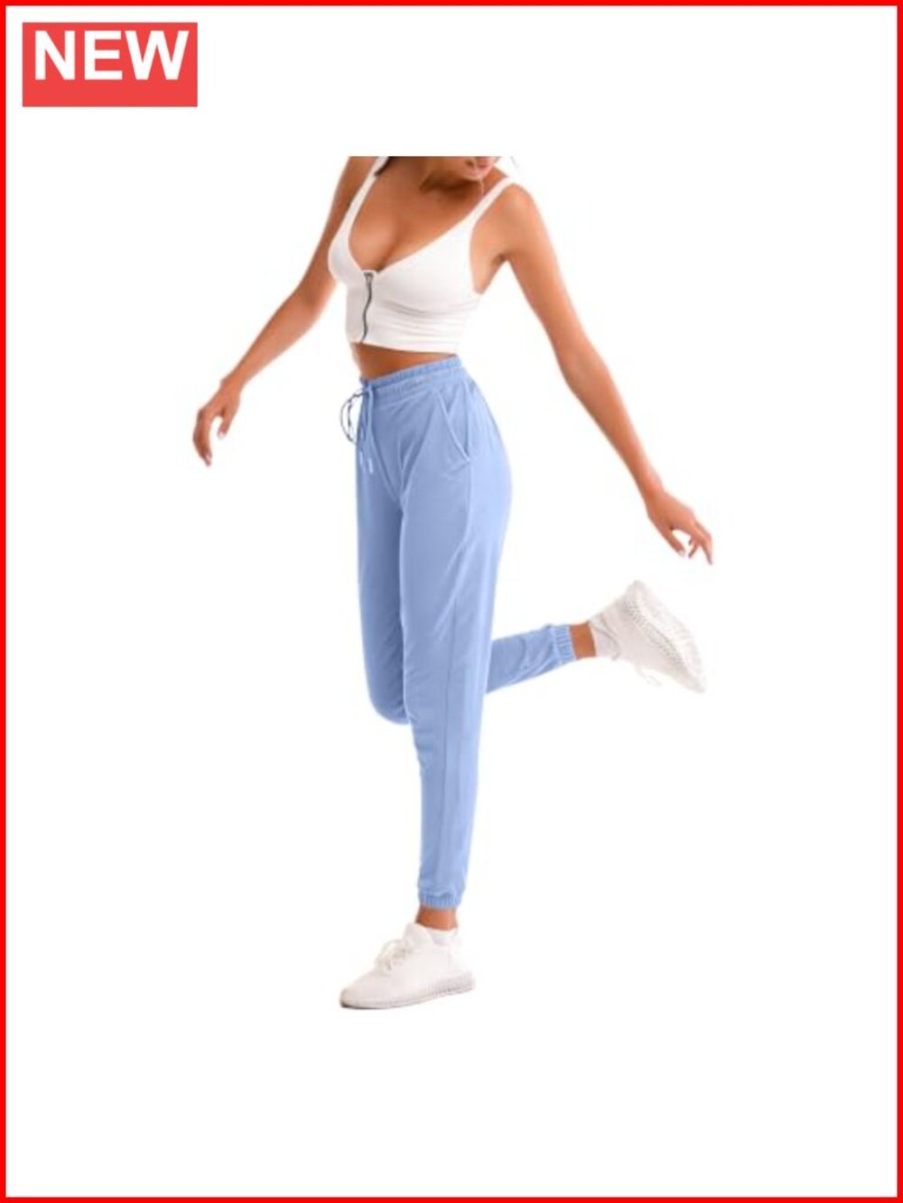 Women's Sweatpants Joggers Elastic Waist Drawstring Side Pockets